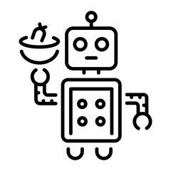 An outline style icon showing kitchen robot