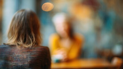 Two people in an out-of-focus setting