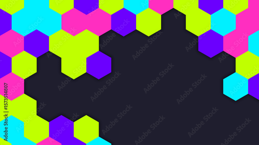 Poster geometric pattern with hexagons. abstract vector background