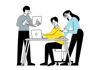 チームで仕事をする人々

