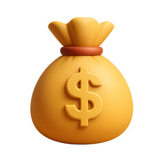 Wealth Symbol: A yellow money bag stands prominently, its shape suggesting abundance and the potential for wealth and fortune. It serves as a visual representation of financial prosperity. 