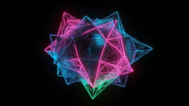 Abstract neon geometric shapes design