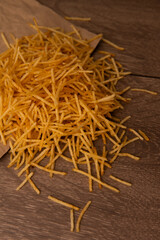 table with salty snack potatoe