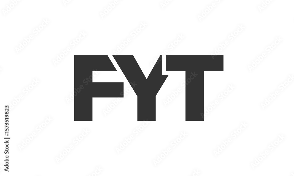 Poster fyt logo design template with strong and modern bold text. initial based vector logotype featuring s