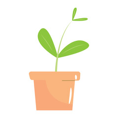 Sprout in a Pot Flat Illustration