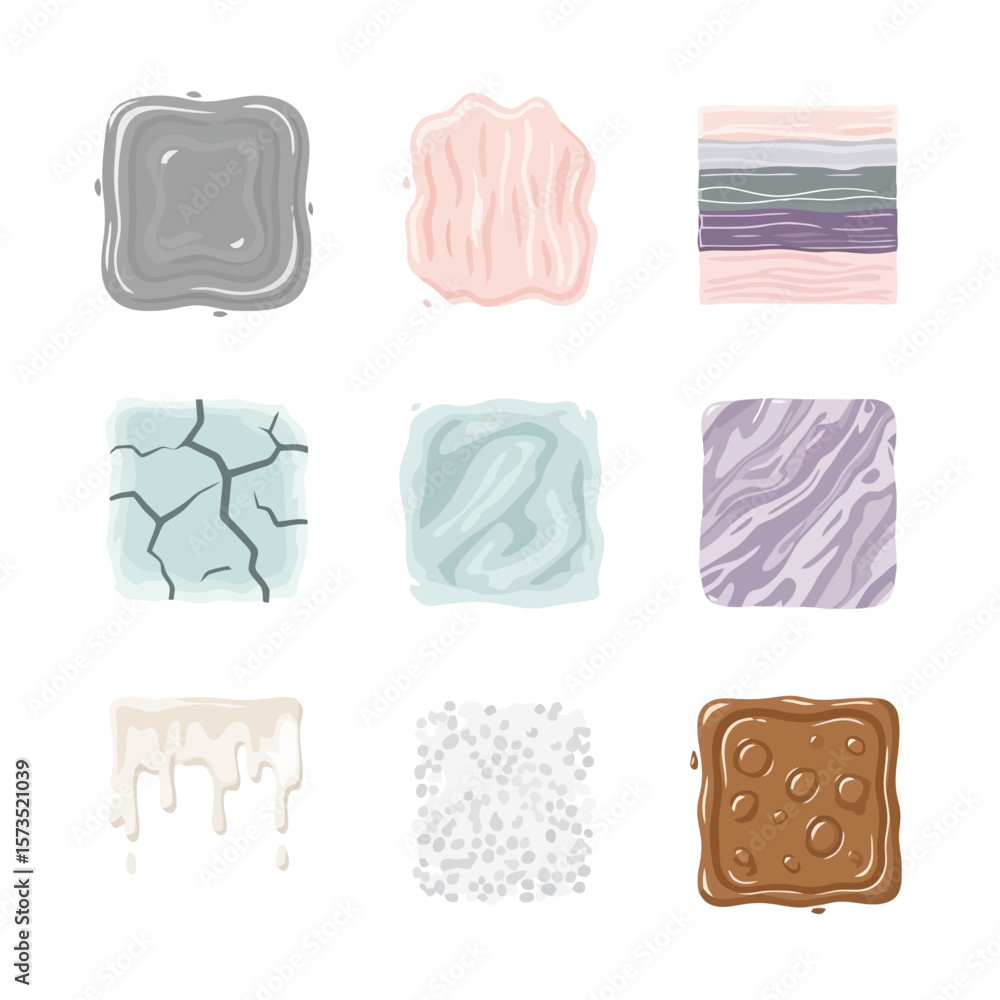 Poster diverse abstract textures and materials collection vector set for design