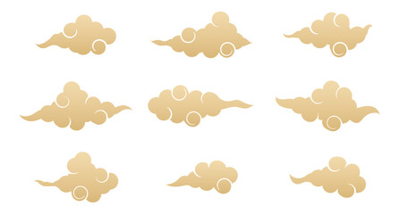 Naklejka na ściany i meble Set of chinese cloud icon. Set of japanese cloud. Asian clouds. Decorative elements for design. Vector illustration