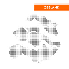 Dotted map of Zeeland Province in Netherlands