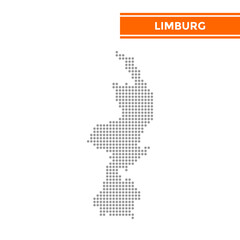 Dotted map of Limburg Province in Netherlands