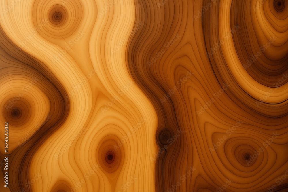 Poster displaying a smooth wood texture featuring growth rings that create elegant concentric patterns, off