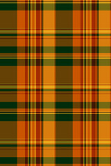 Spanish vector background tartan, handsome seamless textile check. Pride texture plaid pattern fabric in orange and amber colors.