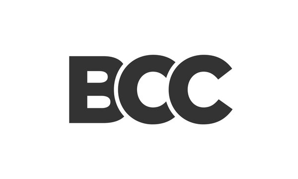 BCC logo design template with strong and modern bold text. Initial based vector logotype featuring simple and minimal typography. Trendy company identity.