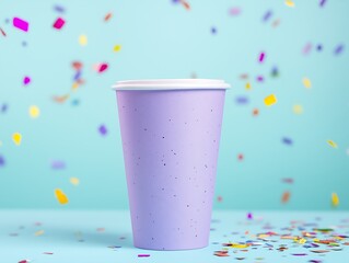 Festive Purple Smoothie with Confetti Party Drink Stock Photo,cup,alcohol