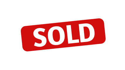 SOLD red stamp. Flat vector icon