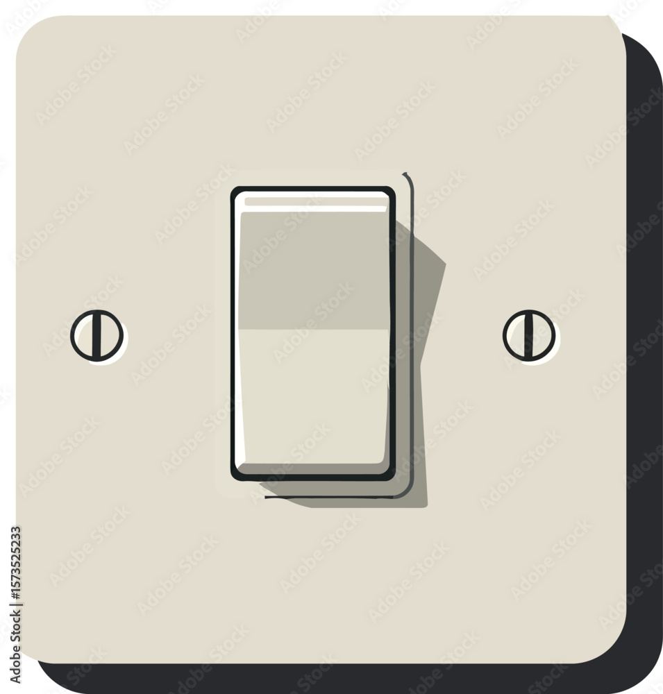 Poster light switch icon vector illustration with shadow effect for home electrical control design element