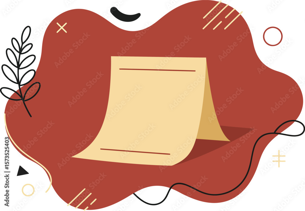 Poster blank sticky note with red abstract splash background vector illustration for reminders and notes or