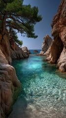Pristine secluded cala sa boadella beach costa brava