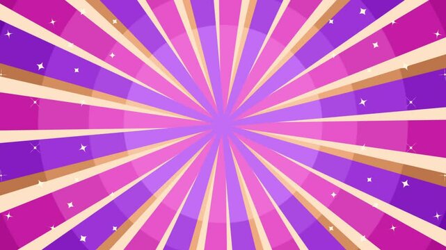 Swirling Spiral of Vibrant Colors with Sunburst Accents animation on background . pink purple and yellow color retro abstract composition - Powered by Adobe