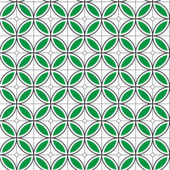 Customizable Repeatable Recolorabale Overlapping Petal Pattern Green White Vector Art