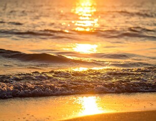 Golden sunrise on the beach