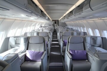Obraz premium Interior of an airplane's premium cabin