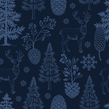 Seamless Shibori Wing Pattern - Indigo Blue Geometric Motifs - Japanese-Inspired Textile Design - Minimalist Fabric Print