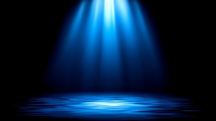 Blue Spotlight on Dark Stage