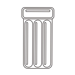 Simple vector black and white illustration of an inflatable float mattress, perfect for summer, pool, beach, coloring page, print and holiday-themed design. Hand drawn. Minimal line art.