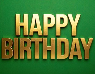 Gold text on green background
