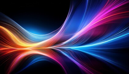 vibrant colorful wave of light flowing through darkness creating an ethereal and dreamy atmosphere