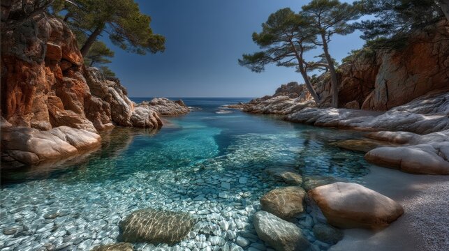 Crystal clear waters of cala daigua dola tamariu