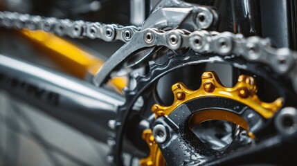 Close-up of bike chain and crank