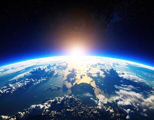 Fototapeta premium Earth from space, sunrise (1)
