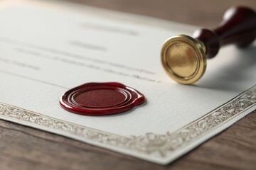 Formal document sealed with red wax