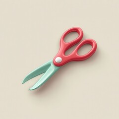 Colorful safety scissors on a neutral background, ideal for educational materials, crafting tutorials, or children's activity resources, Perfect for illustrating themes of creativity and learning,