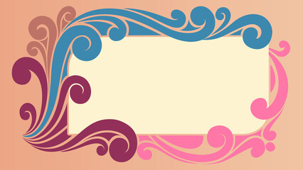 frame with flowers and butterflies