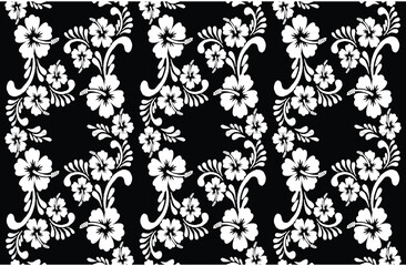 Black and white floral motif is excellent for various functions, batik, textiles etc.