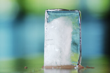 Close up shot of ice block as background