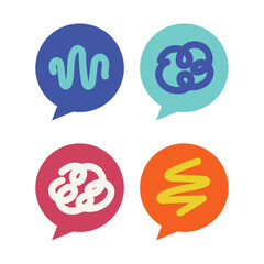 Element chat bubble over thinking or anxiety