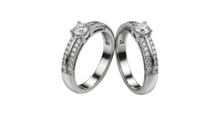 Cincin Berlian Solitaire Pasangan Wedding Ring PNG