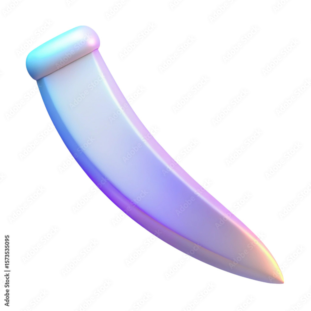 Fototapete 3d rendered abstract object featuring iridescent colors and smooth curved shape on black background