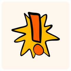 Dynamic Cartoon Exclamation Mark with Explosion Effect