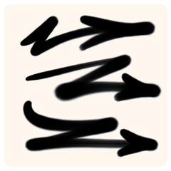 Dynamic Graffiti Spray Paint Arrows and Swirls