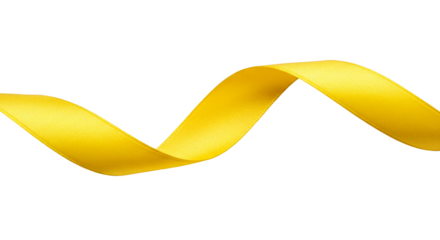 Isolated Golden Ribbon Curve Spiral Element on Transparent Background