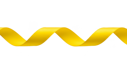 Isolated Golden Ribbon Spirals on Transparent Background Decorative Element