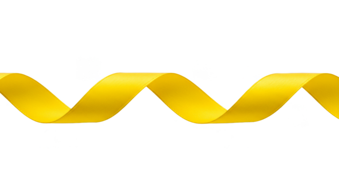 Isolated Golden Ribbon Spirals on Transparent Background Decorative Element