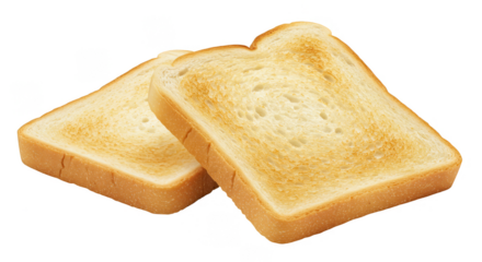 Isolated Golden Toast Bread Breakfast Slice on Transparent Background