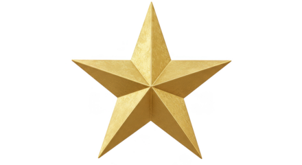 Isolated Golden Star With Glitter On Transparent Background Decoration