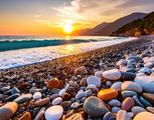 Colorful beach sunset