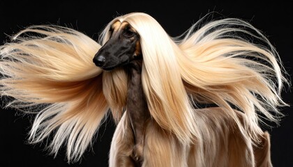 Elegant dog with flowing fur